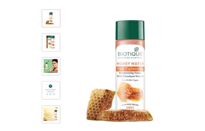 Biotique Honey Water Pore Tightening Brightening Toner With Himalayan Waters(120ml)