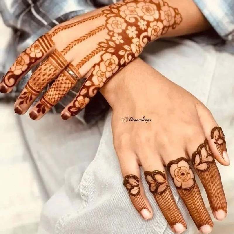 Hand Instagram Royal Finger Mehndi Design