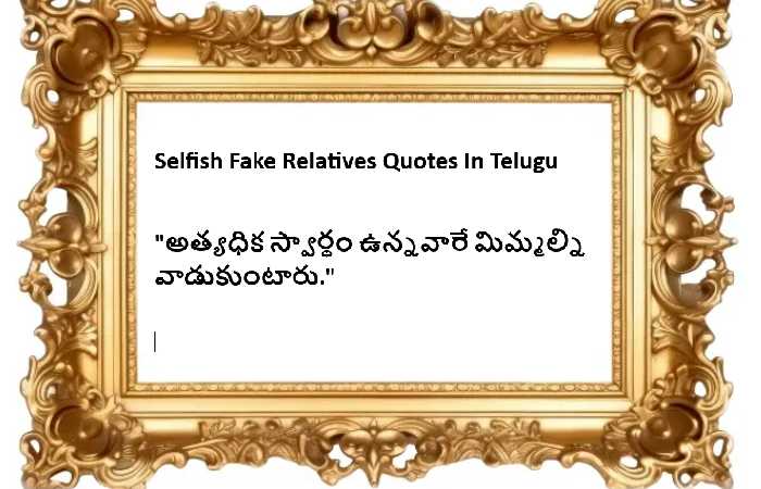 Selfish Fake Relatives Quotes In Telugu