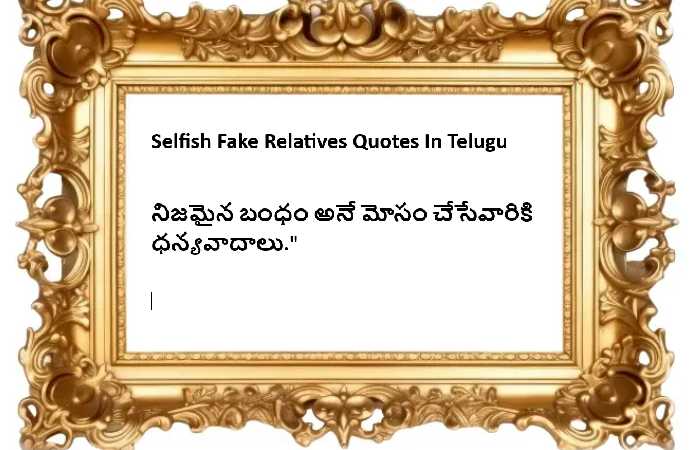 Selfish Fake Relatives Quotes In Telugu