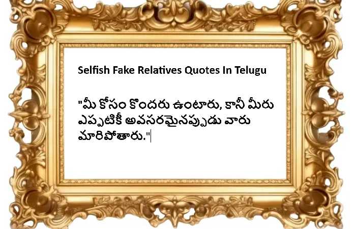 Fake Relatives Quotes In Telugu